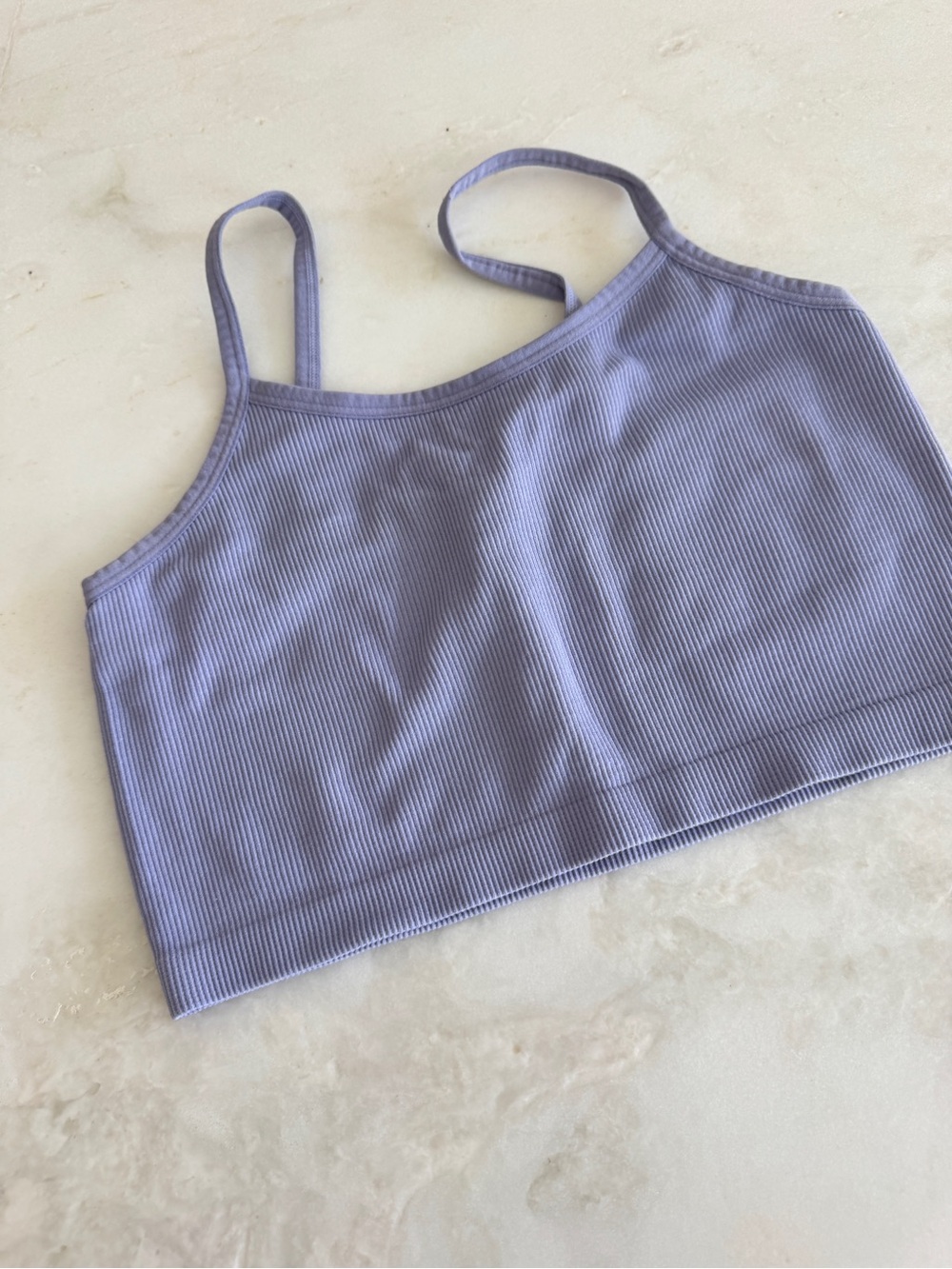 art class Ribbed Lilac Bralette Tank - Lavender Crop Top